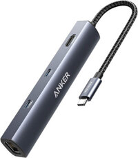 Hub Type C Sang HDMI+2*USB+USB Type C + RJ45 1Gbps + PD65W Anker 543- A8365