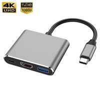 Hub Type C to HDMI - Cổng chuyển đổi type C to HDMI, thunderbolt USB 3.0 cho Laptop TECHZOONE