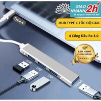 HUB TYPE C Và HUB USB Tốc Độ Cao Chia 4 Cổng USB 3.0 CV, HUB Chuyển Đổi Dành Cho Macbook Pro, Laptop, PC, Hỗ Trợ OTG Kết Nối Điện Thoại, Sạc Pin, Kết Nối Đa Năng Ổ Cứng, Bàn Phím, Chuột, Máy In, Thiết Bị Ổ Chia USB - Hàng Chính Hãng - ĐẦU CẮM TYPE C - Bạc