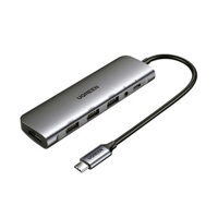 Hub Ugreen 80132 6 in 1 (USB Type C to HDMI, USB 3.0, 3,5mm, hỗ trợ sạc PD 100W)