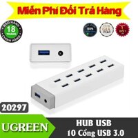 HUB USB 10 Cổng USB 3.0 Cao Cấp Có Nguồn 12V-5A Chính Hãng Ugreen UG-20297