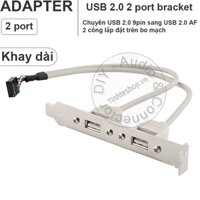 Hub USB 2.0 2 cổng lắp vào thùng máy tính bàn - Expansion 2 Ports Hub USB 2.0 to 9 Pin Header Mainboard Panel Bracket