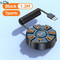 Hub Usb 2.0 Với Ánh Sáng Bầu Không Khí Nhiều Màu Sắc - 7 Cổng Tốc Độ Cao 5gbps - Ổ Cắm Cáp Sạc Điện Thoại - Bộ Chuyển Đổi Đa Bộ Chia - Dành Cho Máy Tính Laptop Macbook - Nhiều Mở Rộng