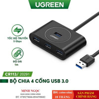 Hub USB 3.0 4 cổng tốc độ 5Gbps UGREEN CR113 20291 dài 80cm - Hàng chính hãng