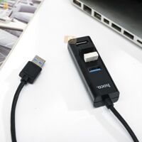 HUB USB 4 cổng Hoco truyền dữ liệu ổn định mở rộng cổng kết nối cho PCLaptop HB25 - Hàng nhập khẩu