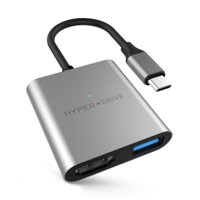 Hub USB-C 3 in 1 Hyperdrive 4K HDMI for Macbook, PC & devices (Space Gray)