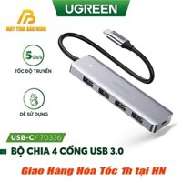 Hub USB Type-C sang 4 cổng USB 3.0 Ugreen 70336 (có cổng trợ nguồn Micro USB) - Hàng Chính Hãng