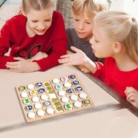 Hubert Brain Teaser Chess Board, Trò chơi bảng phù hợp với động vật bằng gỗ lật, Bảng ghi nhớ động vật Đồ chơi Trận đấu trí nhớ Trò chơi Bingo tập trung tương tác ngộ nghĩnh Tiệc gia đình