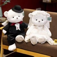 Hubert Búp Bê Gấu Sang Trọng, Mô Phỏng Váy Cưới Gấu Sang Trọng Đồ Chơi, Kèm Đồ Chơi PP Cotton 30 / 40cm Cặp Đôi Gấu Thú Nhồi Bông Gối Ngày Lễ Tình Nhân