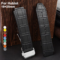 HUBLOT Dây Đeo Đồng Hồ Bằng Da Thật & Cao Su Chống Nước Có Khóa Gấp Gọn Được 19X25Mm Cho Huskyblot - Hàng mới về