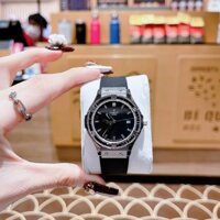 Hublot Geneve |Nữ Giới |Silver |Đính Đá Đen |Dây Silicone |Máy Pin (Máy Quartz) |Size 34mm