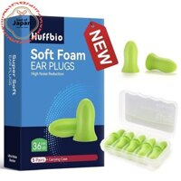 HUFFBIO Revolutionary Earplugs for Sleep, Soft Foam, 5 Pairs, -36dB, 2023 New Noise Cancelling Design, Super Soft & Reusable, Blocks Snoring, Travel, Concerts, Study, Work (Light Green)