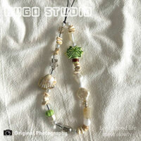 Hugo ins Sea Breeze Shell Cây dừa Dây chuyền điện thoại di động Đính cườm ccd Camera Đồ trang trí Chìa khóa Vỏ điện thoại Dây buộc Nữ