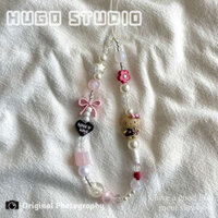 Hugo ins Style kitty Cat Đính Hạt Điện Thoại Di Động Dây Xích Túi Máy Ảnh Đồ Trang Trí Vỏ Điện Thoại Di Động Dây Buộc Cô Gái Niche