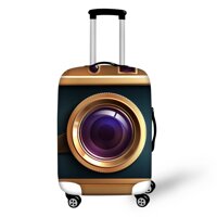 HUGS IDEA 30/32 Inch Novelty Camera Print Lugggae Cover Protector for Travel Spandex Suitcase Covers