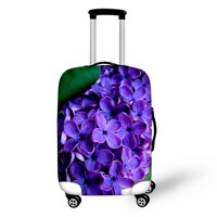 HUGS IDEA 3D Purple Flower Luggage Protective Dost Cover with Zipper for 26/28/30 Inch Suitcase