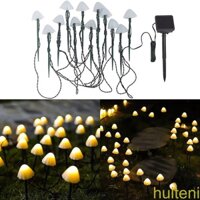 [huite]Solar Fairy Lights Outdoor LED Solar Light Mushroom String Light Waterproof Outdoor Garden Lawn Stakes Lamps for