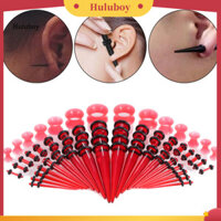 Huluboy| Bộ 50 Dụng Cụ Mở Rộng Tai Đôi Vòng Chữ O loe Đường Hầm Ba Mảnh Phù Hợp Với Cơ Thể Không Gây Dị Ứng Xuyên Bộ Trang Sức Bề Mặt Mịn Hoàn Thiện Acrylic Côn Và Phích Cắm Đường Hầm Silicon