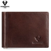 Humerpaul Nam Kẹp Tiền Da Thật Chính Hãng Bifold Nam Ví Billfold Ví Thẻ Horder Nam Kẹp Mỏng Ví Đựng Tiền