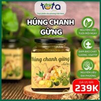 Húng chanh đường phèn, siro húng chanh gừng tắc hủ thủy tinh 900gram nhà Tuta Food giao hỏa tốc HCM
