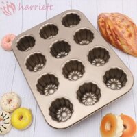 Huniu Cannele Khuôn Mousse Muffin Chống Dính Thép Carbon Custard Bánh Ngọt Chảo