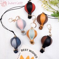 Huniu DIY Móc Khóa, Hot Air Balloon Da Móc Khóa Ô Tô, Móc Khóa Mini Đa Năng Đơn Giản Mặt Dây Móc Khóa Dây Túi Quyến Rũ
