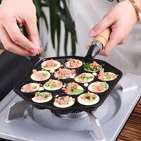 Huohou Hộ Gia Đình Takoyaki Nồi Gang Không Tráng Bóng Nhỏ Máy Mười Bốn Lỗ Thương Mại Nướng Chảo Tôm Kéo Bóng Nồi Khuôn