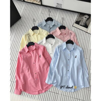 (Hương Muối) Áo sơ mi thêu micky form dài rộng hàng QC - GiGi Studio mã 8003