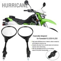 Hurricane 2 Chiếc Xe Máy Sửa Đổi Gấp Gương Chiếu Hậu Tròn Mặt Cho Kawasaki KLX250 KL250