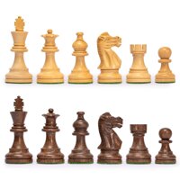 Husaria Staunton Acacia/Boxwood Chessmen, 3-inch Kings