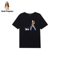 Hush Pupp Nam Nữ 100% Cotton Cao Cấp In Hình Hoạt Hình Rời Cổ Tròn Tay Ngắn