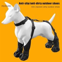 Huxuan Chó Paw Boot Quần Legging Chống Trơn Trượt Chống Thấm Nước Có Thể Điều Chỉnh Suspender Giày Bốt Cho Chó Mùa Đông Tuyết Mưa Đi Bộ Đường Dài Chân Bảo Vệ RFT