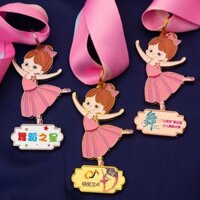 Huy Chương Khiêu Vũ Tùy Chỉnh Trẻ Em Tiểu Học Học Học Sinh Liệt Kê Huy Chương Vàng Tùy Chỉnh Cô Gái Mẫu Giáo Múa Ba Lê Lưu Niệm CC20250402