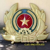 Huy hiệu công an bằng nhựa composite KT 96 x 110cm, logo huy hiệu công an,