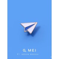 Huy hiệu máy bay giấy dễ thương thời thơ ấu, ghim hoạt hình, vé máy bay, bộ ghim huy hiệu nhỏ, phụ kiện ghim