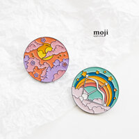 Huy hiệu pin Flower sky star rainbow