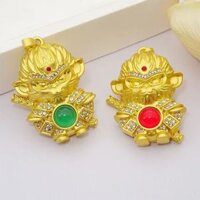 Huyền Thoại Đen Phong Cách Ngộ Không Cặp Đôi Mặt Dây Chuyền Với Bộ Kim Cương Ngộ Không Trung Quốc Mạ Vàng Mã Não Bộ Đá Quý Vòng Cổ Trang Sức