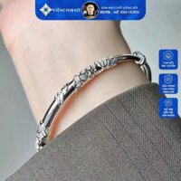 HuyK Viễn Chí Bảo - Lắc tay nữ hoa lá mix charm bướm chất liệu bạc Thái S999 - L000832-N