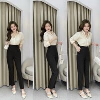 HV - Quần baggy vải 4 cúc cạp cao khoá sau