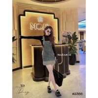 HV - [XẢ KHO] Váy Yếm jean Gập Gấu Dáng Ngắn Ulazzang Màu Loang Mốc Cá Tính