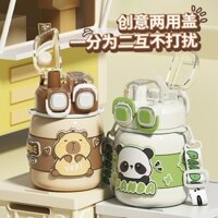 Hvg Trẻ Em Dễ Thương Bình Giữ Nhiệt Nam Nữ Cặp Đôi Ống Hút Hoạt Hình Cốc Nước Giá Trị Cao Học Sinh Trường Chuyên Dụng Đôi Uống Nước