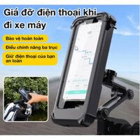 HW-Giá Đỡ Điện Thoại Dùng Khi Đi Xe Máy-Đạp, Xoay 360 Độ, Chắc Chắn, Màn Chống Nước