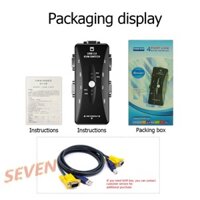 Hw1702 Bốn Cổng USB KVM Switch Box 4 Trong 1 Out 4K 1080P VGA Splitter? [Icebeauty888.vn]
