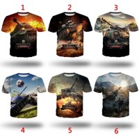 Hx trò chơi mùa hè world of tanks in 3d nam áo thun hip hop thời trang dạo phố tay ngắn đồ họa tees tops