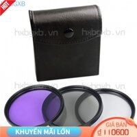 【HXBG】 3pcs UV CPL FLD 3-in-1 Lens Filter Set with Bag SLR Camera Color Lens UV Protector Filter Replacement