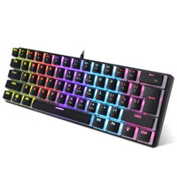 HXSJ L700 61Key Wired Mechanical Gaming Keyboard Blue Switch Pudding Keycaps RGB USB Wired 60% Layout Gaming Keyboard