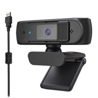 HXSJ S2 USB Webcam 2.5K FHD PC 5MP Webcam with AF Light Correction and Dual Mics for Video, Teaching with Privacy Cover