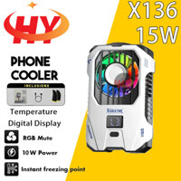 Hy X136 Kẹp Sau Điện Thoại Di Động Làm Mát 2500mAH Bán Dẫn Quạt Tản Nhiệt Cho Ip / Android PUBG Màn Hình Kỹ Thuật Số Máy Làm Mát Trò Chơi