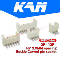 HY2.0 Right 50PCS góc có khóa Loại ổ 2.0mm Pitch Connector 2P 3P 4P 5P 6P 7P 8~12P Ổ cắm ki