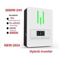 Hybrid inverter 24V RS-3800W Inverter có lưu trữ 110A MPPT-PV 55V-450V -6200W Chạy Online- Offline mới 2024 PLUS